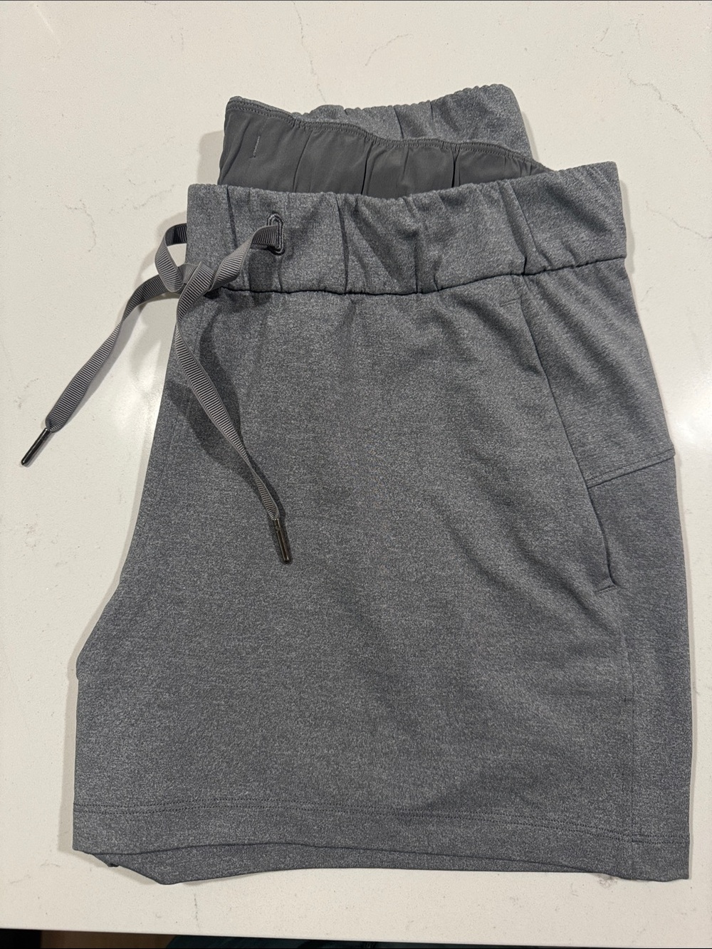 lululemon athletica High-Waist Heather Gray Drawstring Shorts